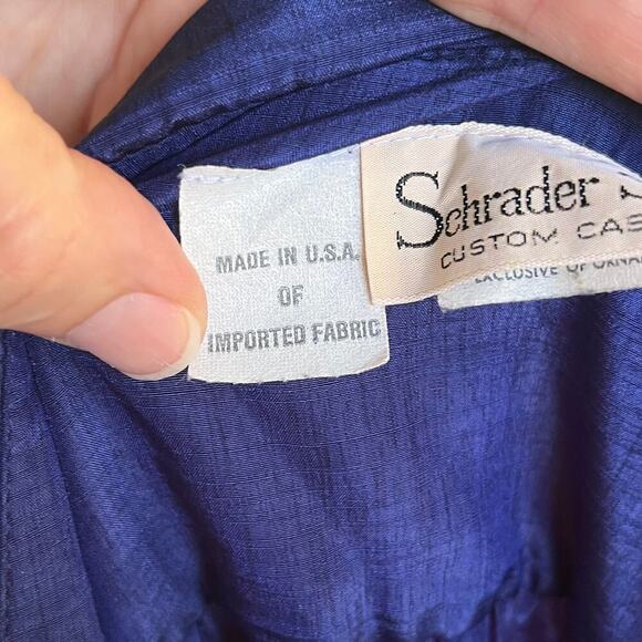 Schrader Sport Custom Casuals 80's Era Women's Vintage Blue Pleated Dress Size M - Picture 9 of 10